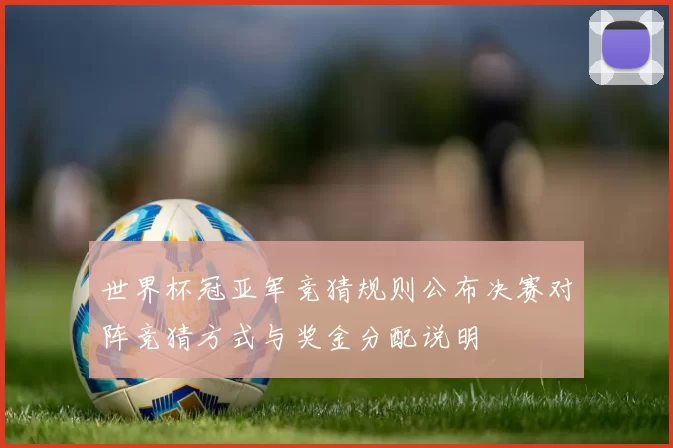 世界杯冠亚军竞猜规则公布决赛对阵竞猜方式与奖金分配说明